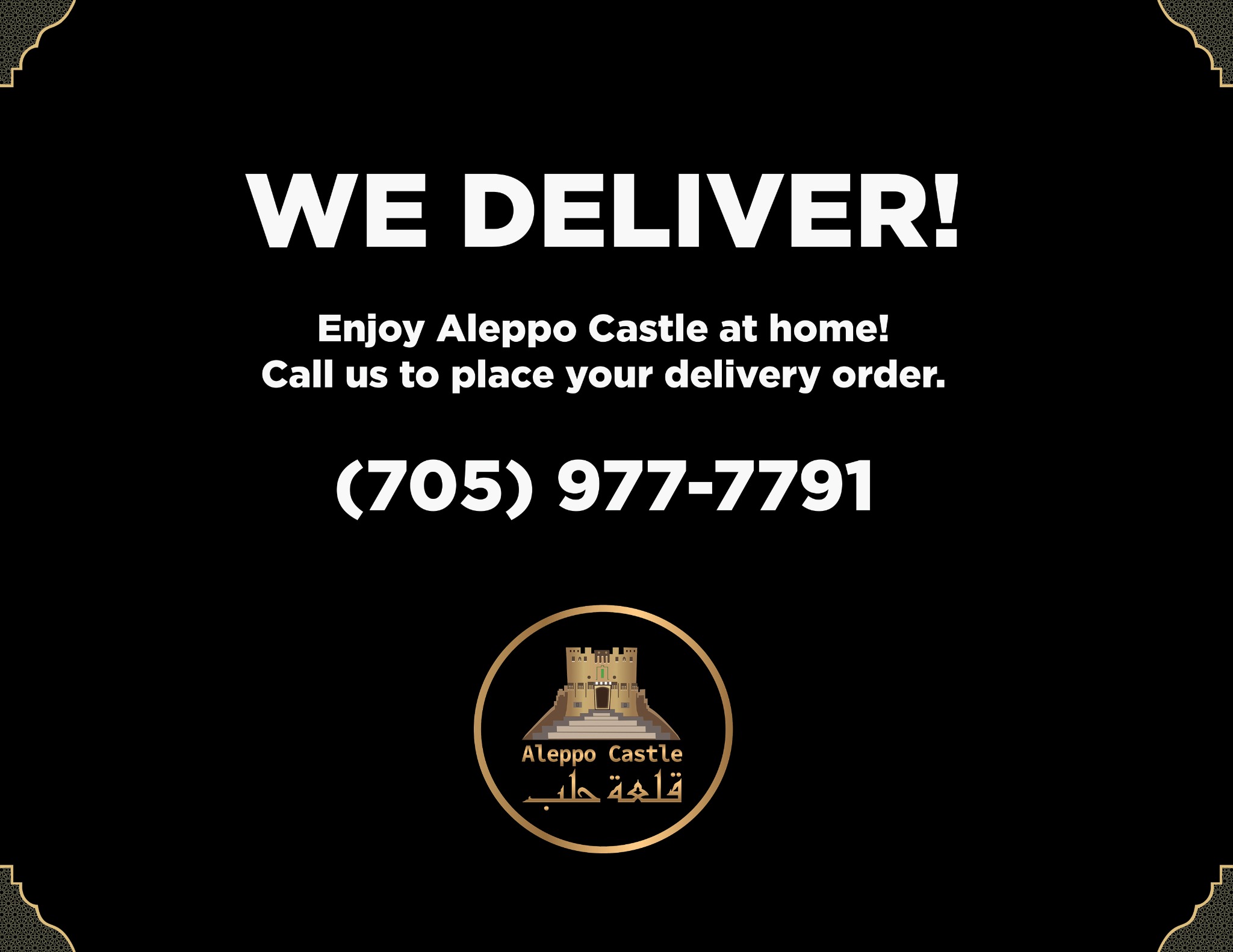 Aleppo Castle delivery announcement social graphic