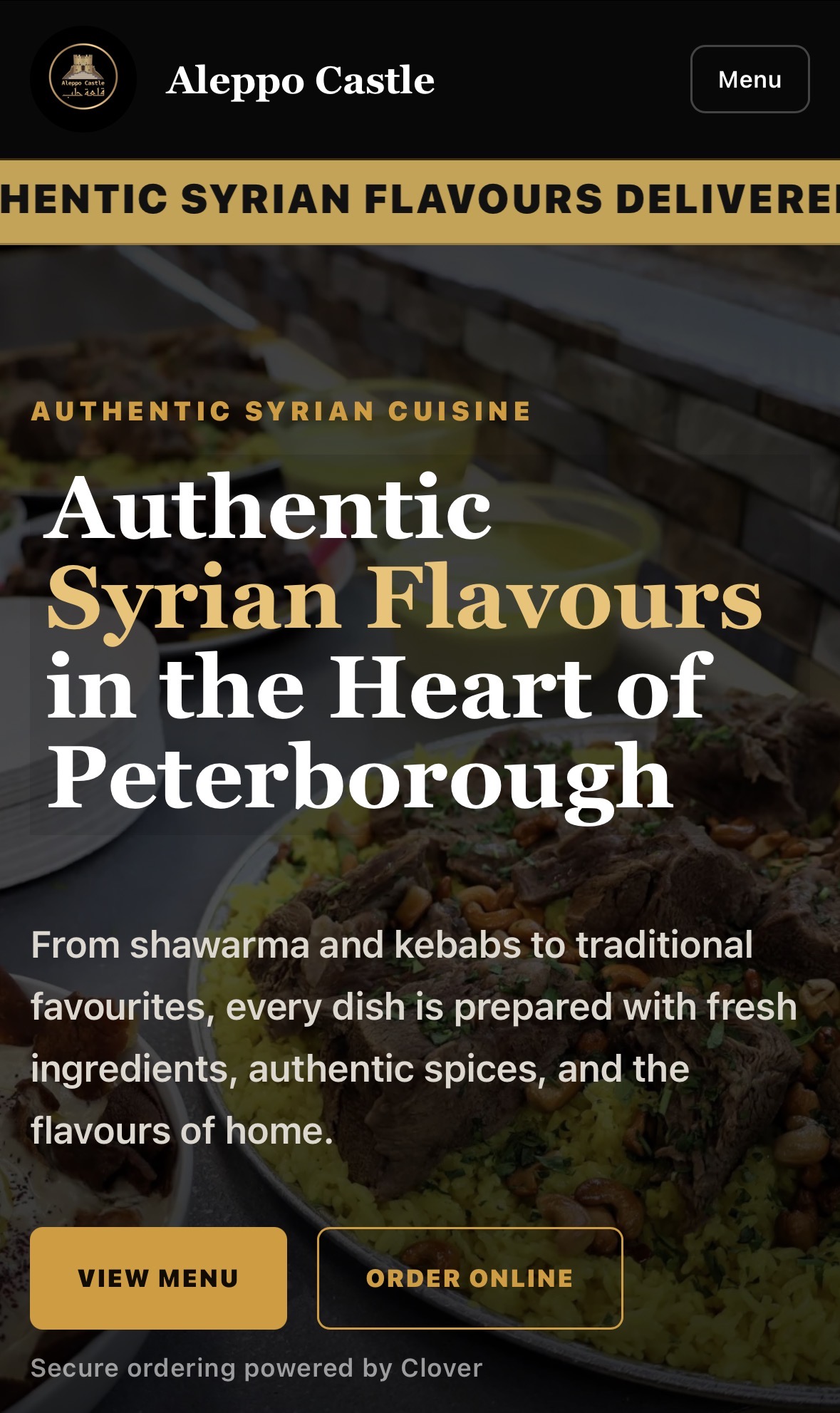 Aleppo Castle mobile homepage