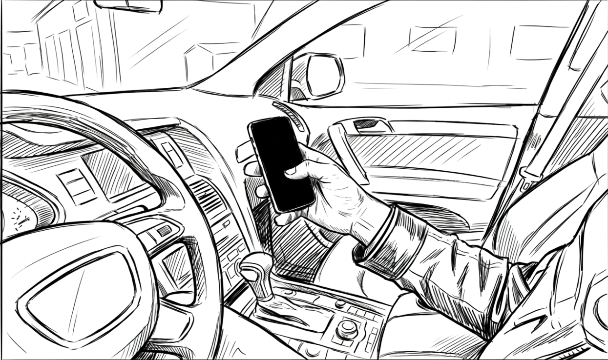 Looking away — storyboard frame
